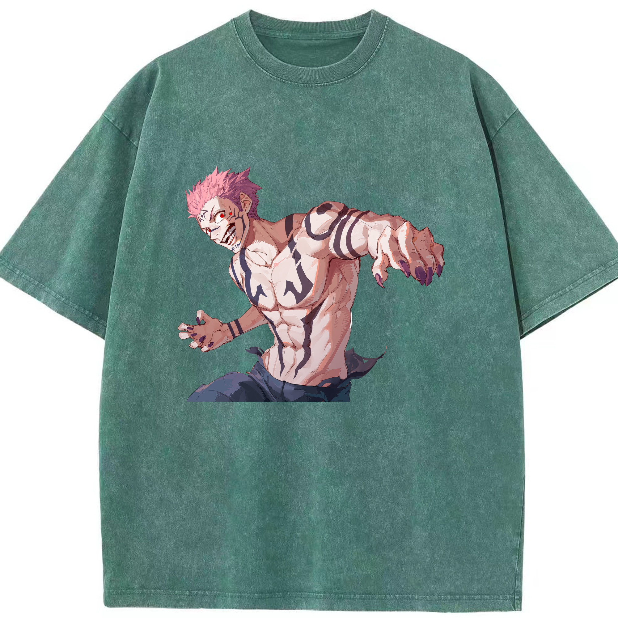 （画像用） 呪術廻戦 Jujutsu Kaisen 綿100% ヴィンテージ風 半袖Tシャツ（フロントプリント）